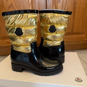 Moncler Gisele Stivale Gold & Black Boots